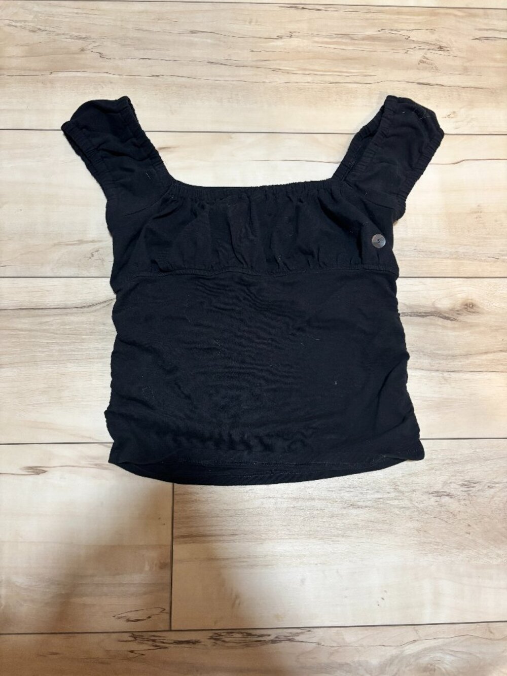 American Eagle Ruched Square Neck T-Shirt